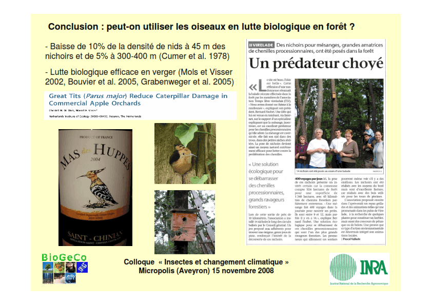 Conclusion : peut-on utiliser les oiseaux en lutte biologique en forêt ?